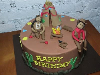 birthday cake cowboy indian
