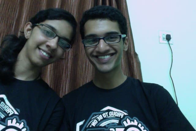 brother sister selfie