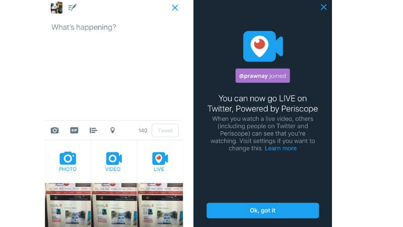 Twitter launches â€˜Live Streaming Videoâ€™ feature for its App
