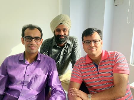 Co-founders (L-R) - CEO Rahul Bhalla, CTO Amarjeet Singh, COO Vishal Bansal