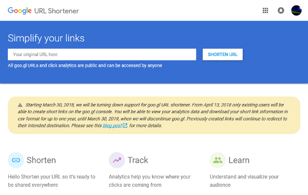 Google URL Shortener